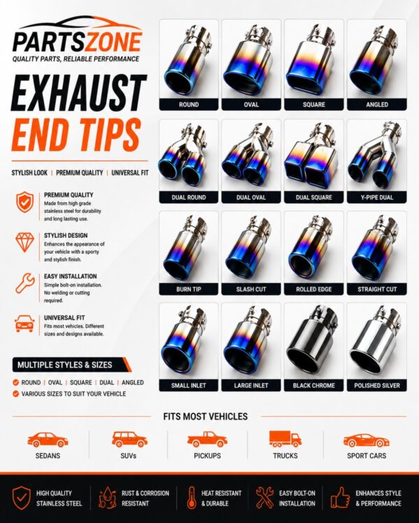 Exhaust End Tips stainless steel car exhaust tips